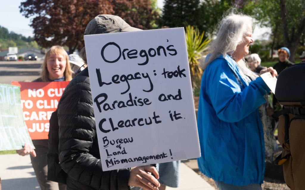 Federal Land Agency Auctions Old-Growth Forest on Earth Day, Protesters Rally in Roseburg to Oppose the Project